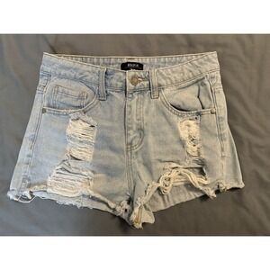 8th of LA Distressed Light Wash Jean Shorts Size Medium 28" Waist 100% Cotton